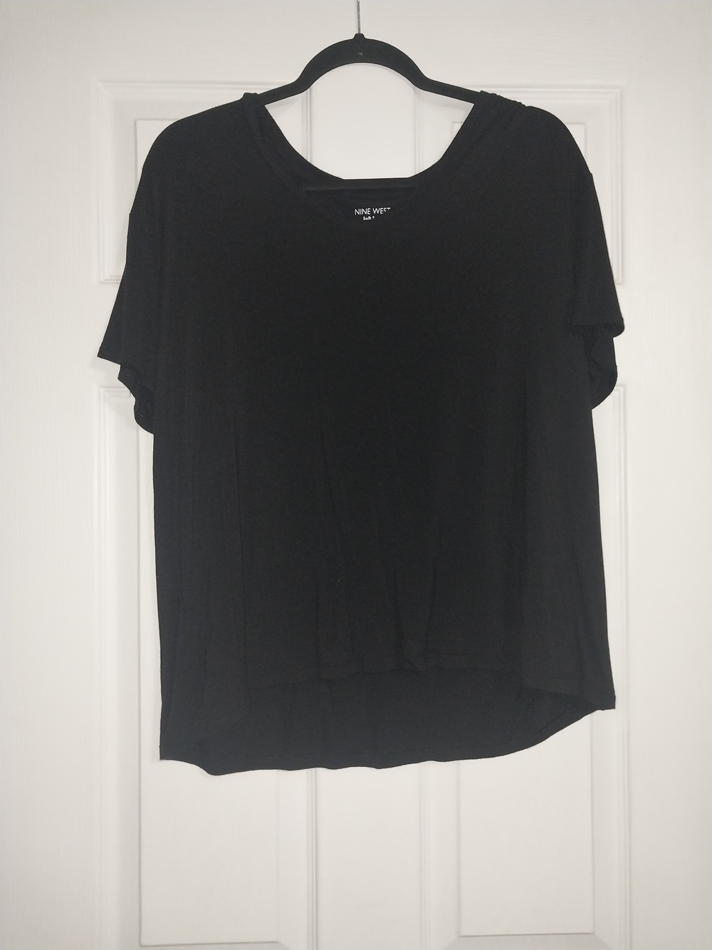 Nine West Black Short Sleeve Boxy Tee